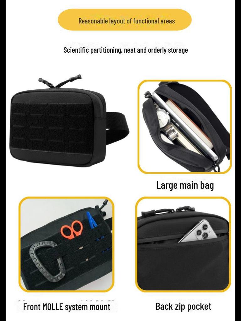 Men's Tactical Cross-Border Outdoor Sports Waist Bag with Laser-Cut MOLLE Mounting