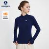 Navigare Women's Slim Fit Half-Open Collar Long Sleeve T-Shirt