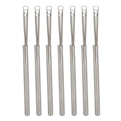 7pcs Stainless Steel 3 Ring Ear Cleaner Elastic 3 Ring Ear Wax Removing Tool for Adults