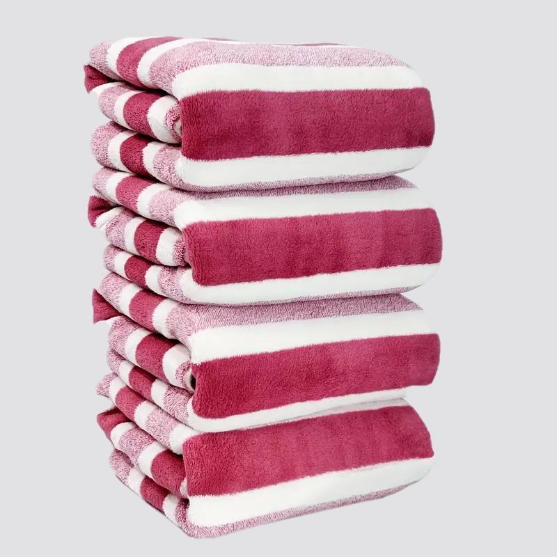 4-Piece Striped Bath Towel Set - Ultra-Absorbent, Quick-Drying light and thin Super Soft, Skin-Friendly