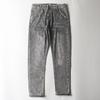 Foreign Trade Surplus Spring and Autumn Straight-Leg Ash Gray Jeans for Men, Trendy Slim-Fit Skinny Stretch Casual Pants