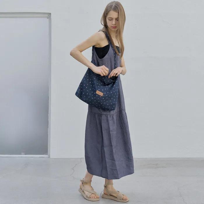Heart Pattern Eco Bag - NAVY