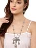 Latest Stylish Design Fancy Oxidised Silver Afghani Chain Pendant Earrings Necklace Jewellery Set for Women