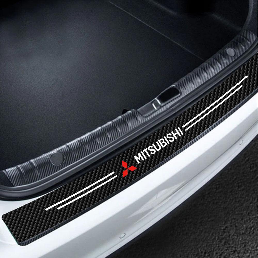 4pcs/set Carbon Fiber Leather Car Door Sill Anti-Scratch Decorative Sticker For Mitsubishi Lancer 10 3 9 EX Outlander 3 ASX L200