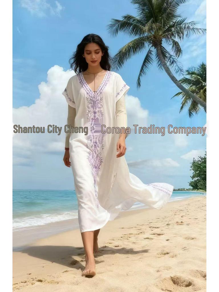 Embroidered Beach Cover-Up for Sun Protection and Style In Seaside Vacations