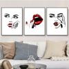 Red Lip Makeup Beauty Girls Face Wall Decor Art Poster Modern Picture Fashion Prints Canvas Painting For Girl Bedroom HD2965