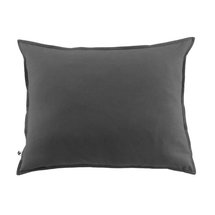 Taie D'oreiller - Candice - 50 X 70 Cm - Flanelle - Anthracite - OEKO-TEX