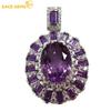 925 стерлингового серебра 10 * 14 мм Натуал Аметист Кулон ожерелья для Womne Свадебная вечеринка Изысканные ювелирные изделия Подарок