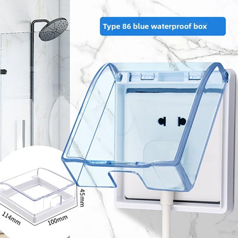 

86 Type Plastic Protection Cover for Bathroom, Splash-proof Box, Waterproof Cover for Switch and Socket, Waterproof Box for Household Use 1pc синій