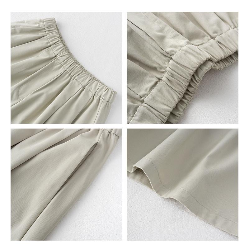 Saidi Pure Cotton Women's High Waist Loose Pleated Summer Casual Shorts