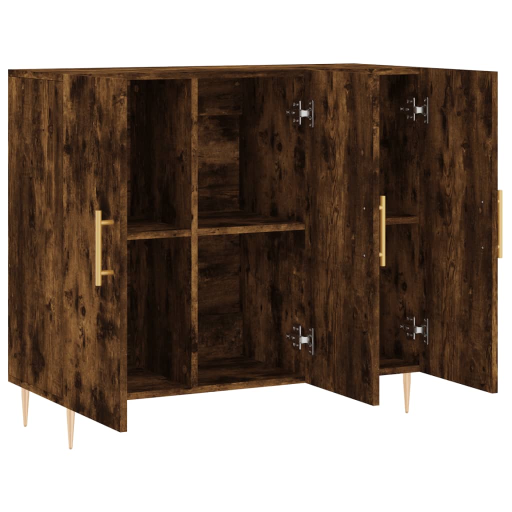 Sideboard Smoked Oak 90x34x80 cm Wood Based Material