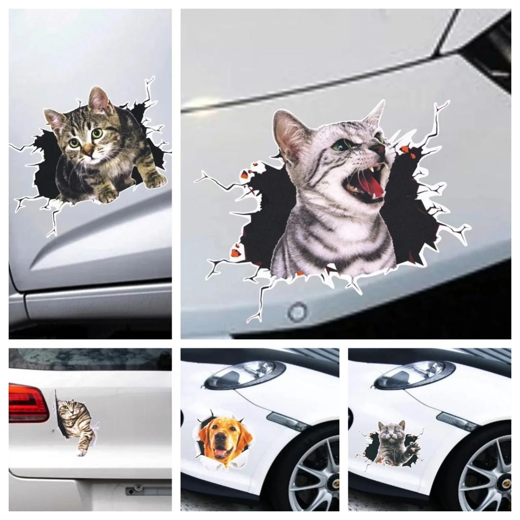 Cartoon Autoaufkleber Kreative 3D Katze Lustige Auto Karosserie Kratzer Abdeckaufkleber Tier Styling Aufkleber Dekoration Autozubehör