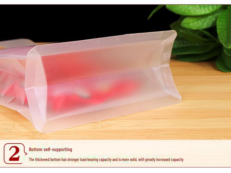 Eight-Sided Frosted Transparent Self-Sealing Thick Bag for Large Dried Fruit Storage