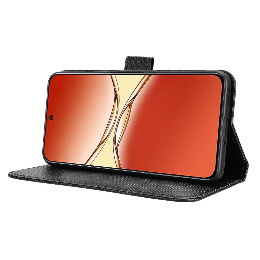 For Oppo A5 Pro 5G (China)/Oppo F29 Pro 5G (Global) Leather Wallet Case with Strap Diamond Texture Phone Cover