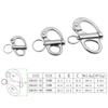 316 Stainless Steel Fixed Snap Shackles Bail Snap Shackles With Quick Release Pin