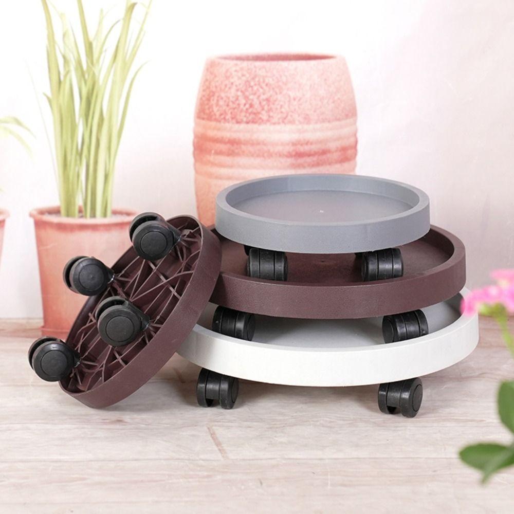 Whith 360-degree Rolling Flower Plant Pot Tray Movable Flower Planter Stand  Gardening Supplies