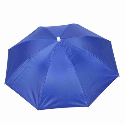 Umbrelă de protecție solară de 65 cm, rezistentă la vânt, montată pe cap Umbrelă de pălărie pliabilă(Albastru regal)