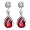 1 Pair Women Shining Rhinestones Drop Earrings Waterdrop Shape Tassel Sparkling Dangle Earrings Jewelry Gift