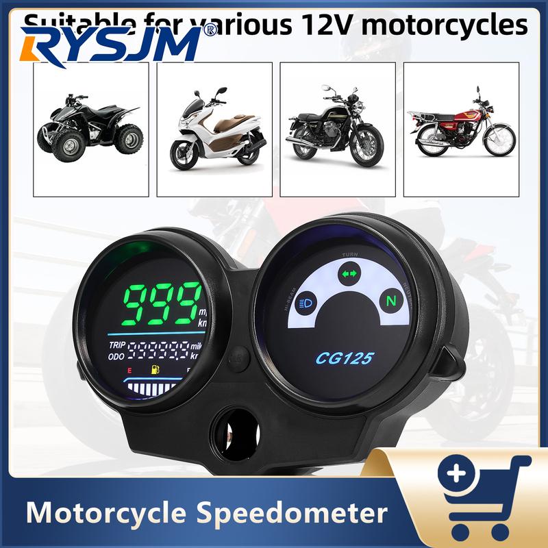 Motorcycle LED Speedometer For CG125 2000 to 2008 Fan 125 Titan 125 Digital Odometer Tachometer Fuel Level Gauge Waterproof