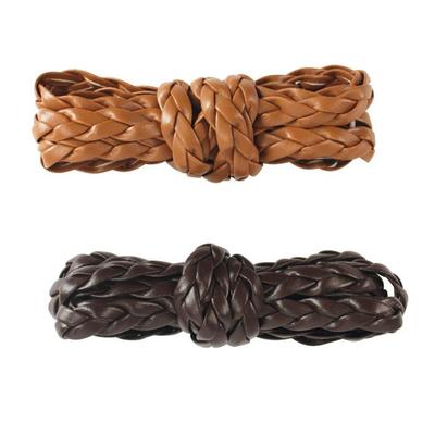 MégaCréa DIY - Braided Faux Leather Cord Chocolate and Camel 7 Mm X 1 M 2 Pieces