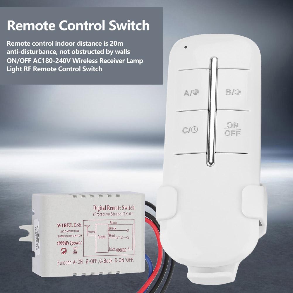 ONOFF AC180240V Wireless Receiver Lamp Light RF Remote Control Switch (1 Way 1000W)