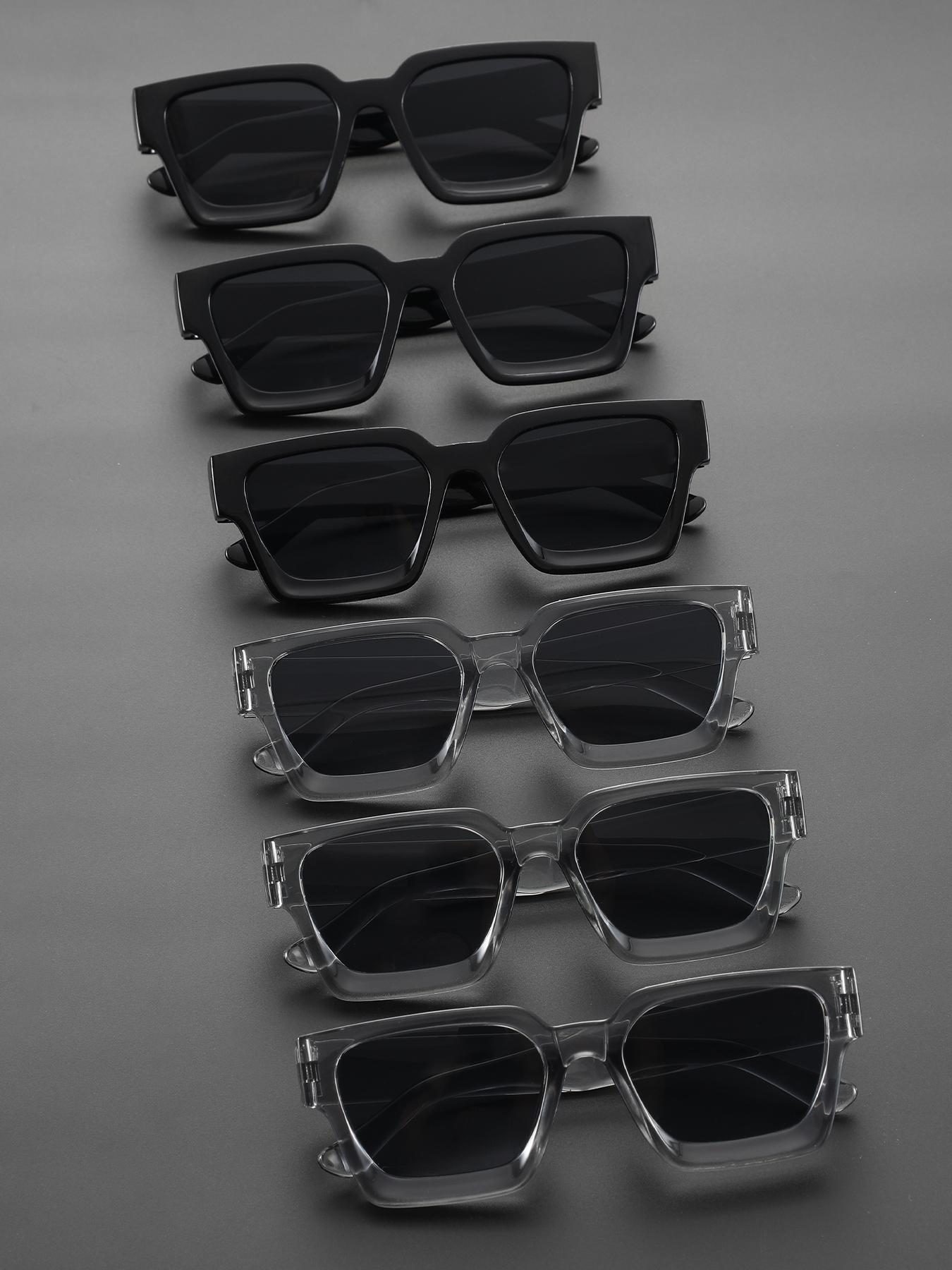 

1/2 шт. S Классические модные квадратные солнцезащитные очки в пластиковой оправе для женщин и мужчин, повседневные солнцезащитные очки, аксессуары для очков.