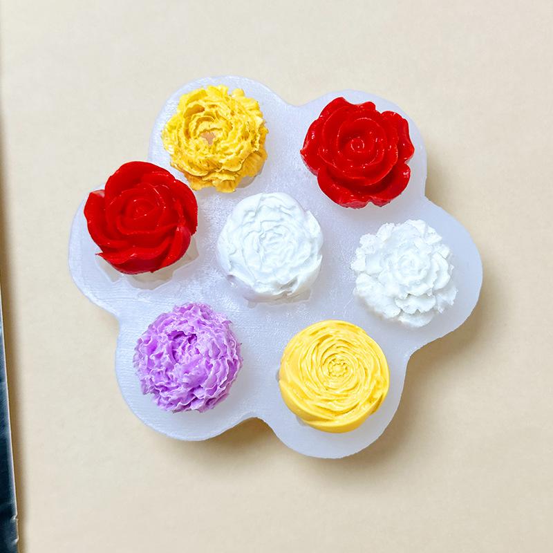 Flower Silicone Molds 3D Rose Peony Handmade Candle Soap Gypsum Resin Handicraft Making Tools