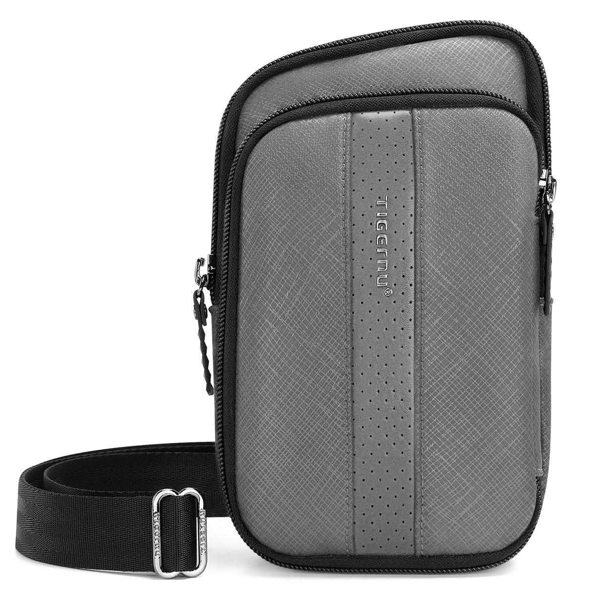 

Tigernu, новая водонепроницаемая мужская сумка на плечо из ТПУ, модные легкие сумки на ремне 2022, мини-повседневная сумка-банан для телефона серый