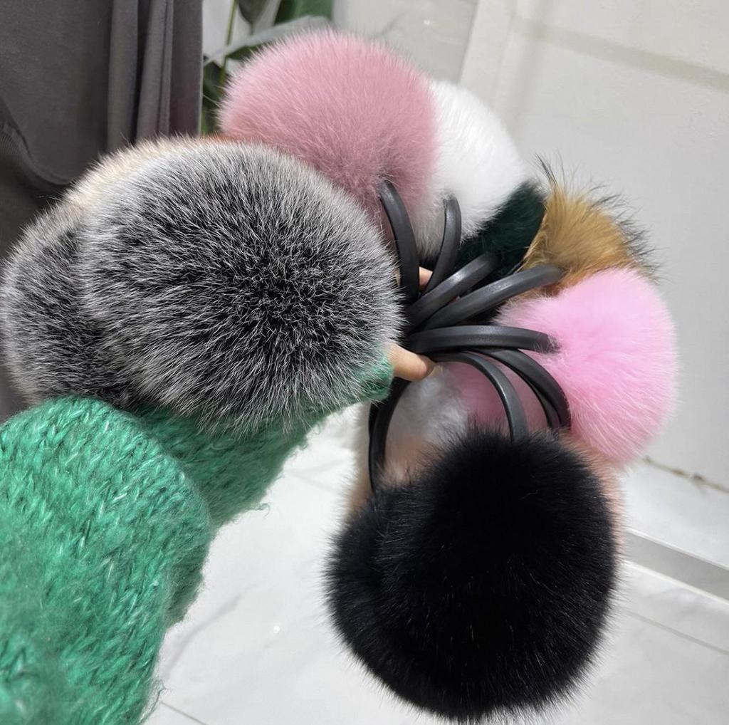 Women's Korean Style Winter Cycling Earmuffs - XL Real Fox Fur, Anti-Freeze, Cold-Proof Ear Protection Trend.