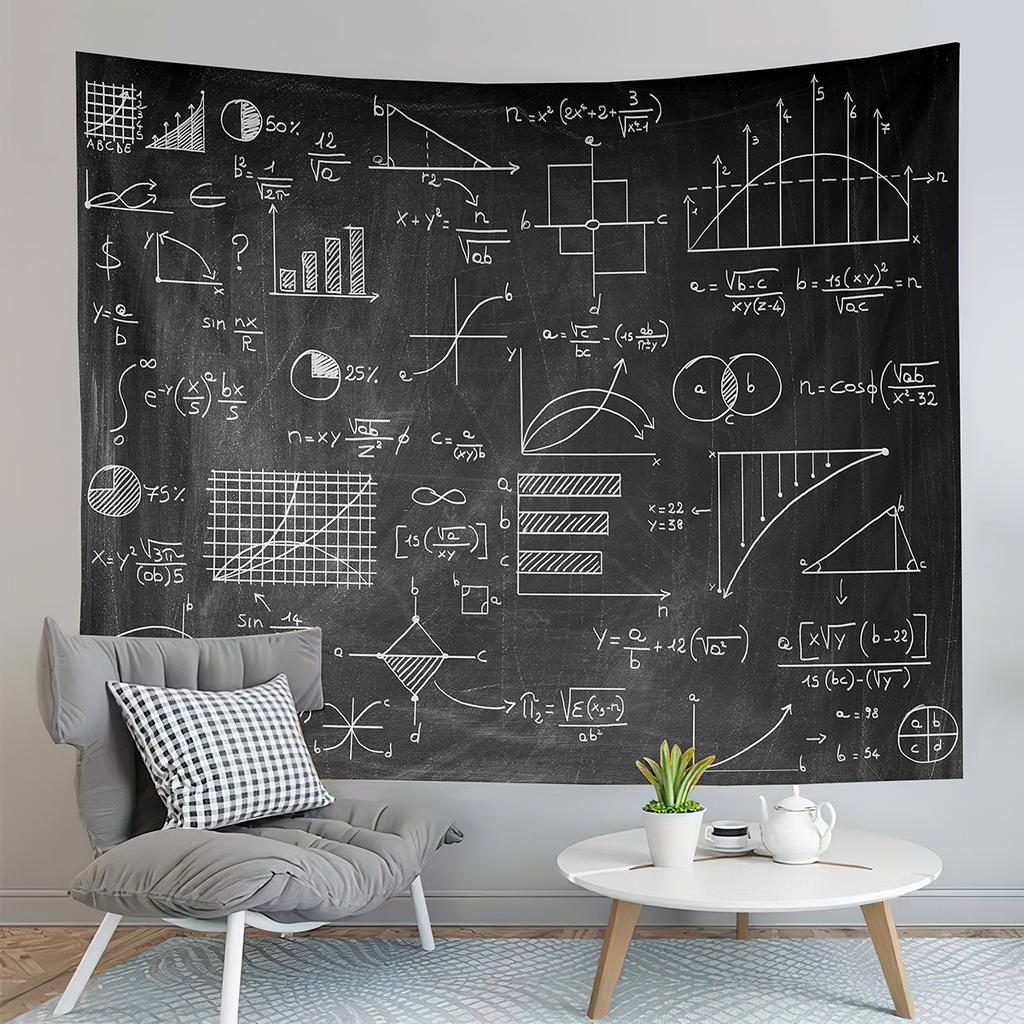 Mathematical Formula Tapestry Education Knowledge Poster Tapestry Art Wall Hanging Home Living Room Bedroom Dorm Tapestries