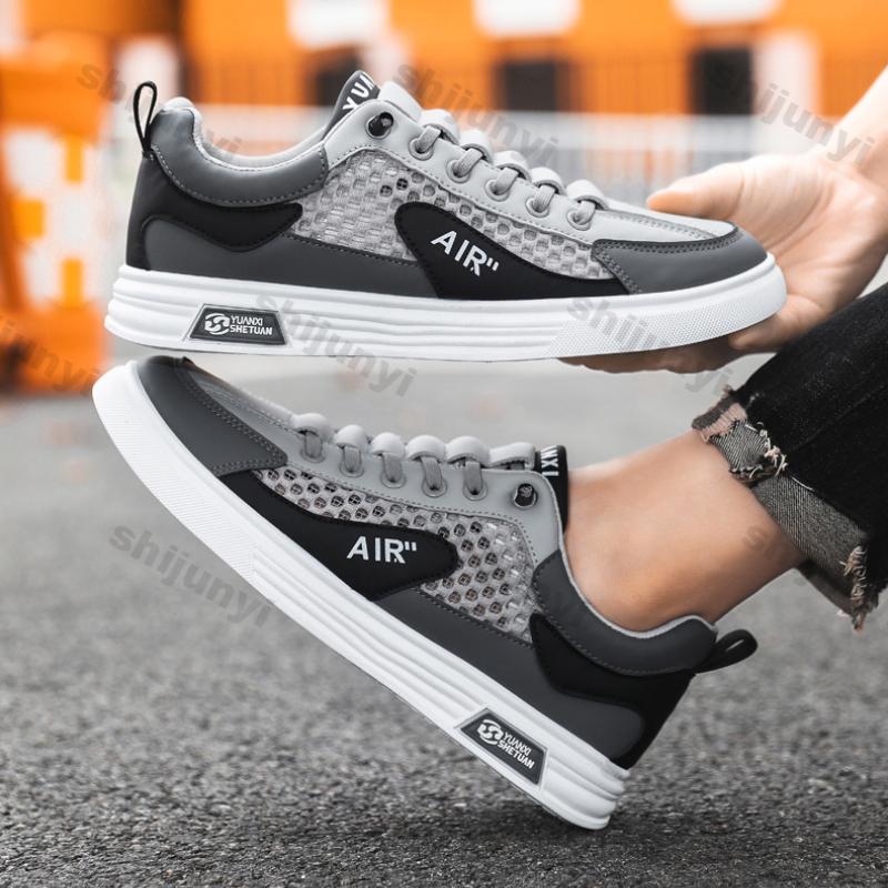 Fashion Men Shoes 2025 Summer New Fashion Breathable Mesh Hollow Non Slip Sneakers Comfortable Soft Sole Lightweight Sewing Casual Shoes