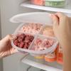4Grids Refrigerator Meat Preservation Storage Box Food Grade Frozen Food Organizer Partitioned Container Kitchen Organization