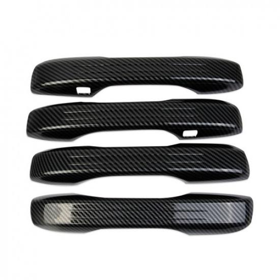 Carbon Fiber Style Exterior Side 4-Door Handles Trims Cover For Honda Accord