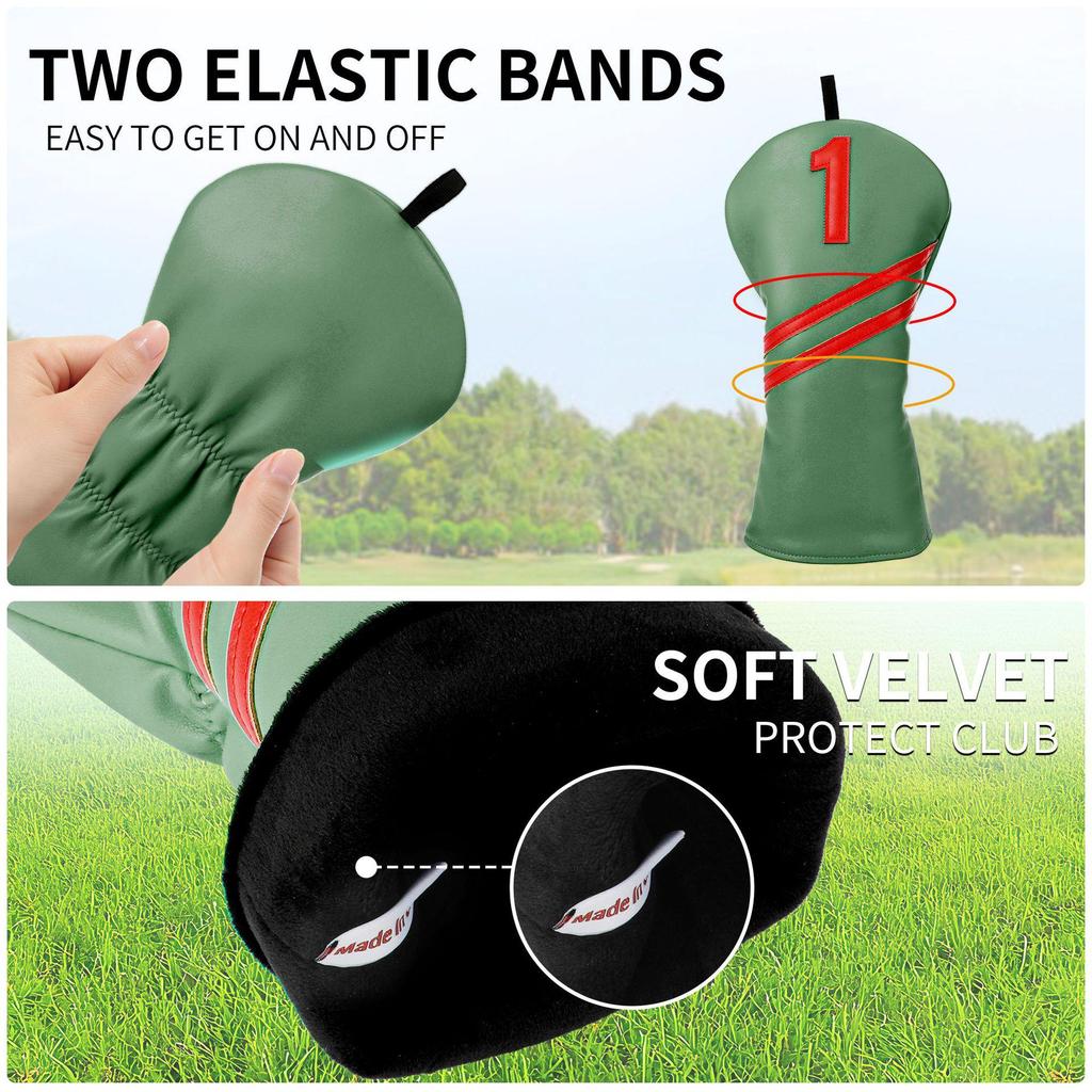 Cross-Border Golf Club Head Covers: Digital Stripe Design