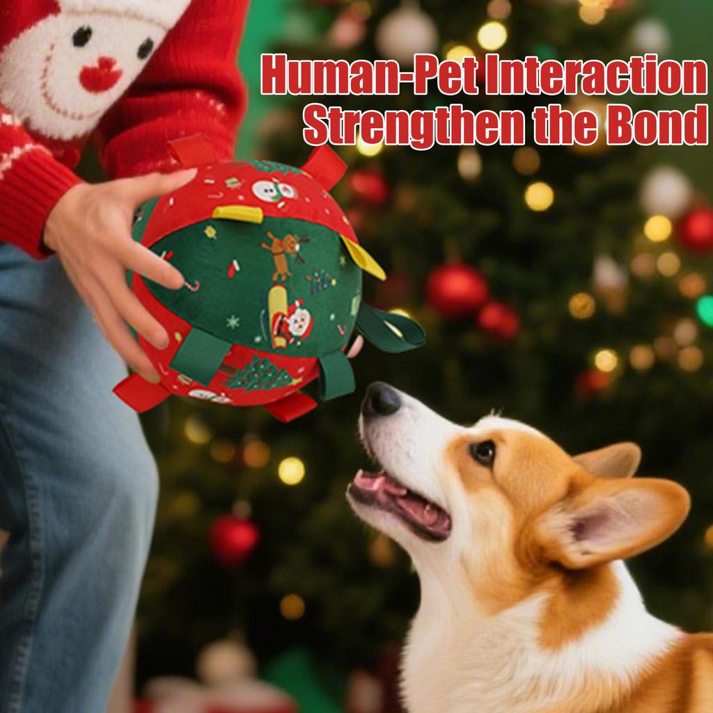 Inflatable Dog Squeaky Ball Outdoor Christmas Interactive Dogs Toys Squeaky Pet Dogs Training Toy For Dogs Teething