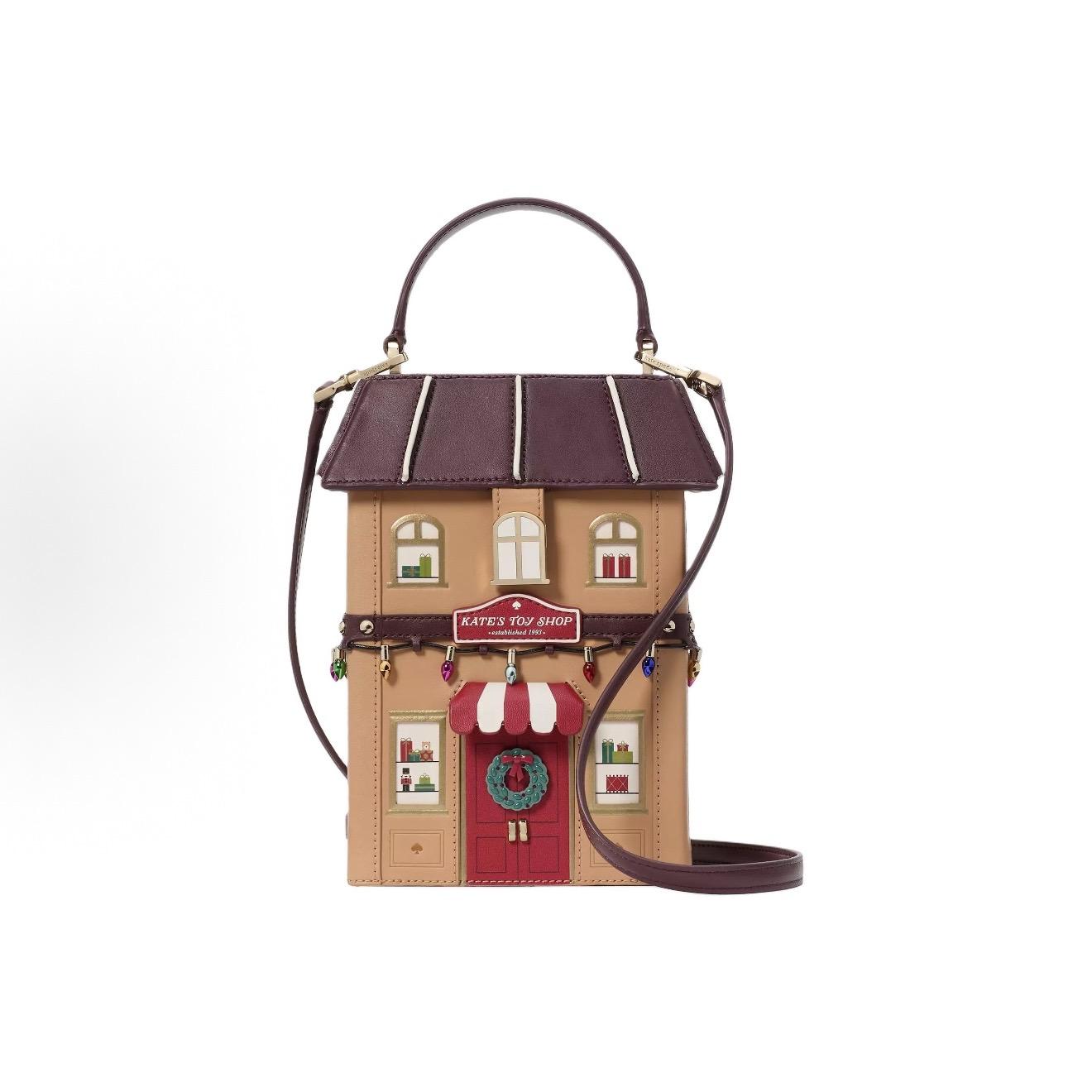 

kate spade oh what fun Brand Logo Toy Store Design Leather Shoulder Tote Crossbody Bag Women s Brown Multicolor коричневый