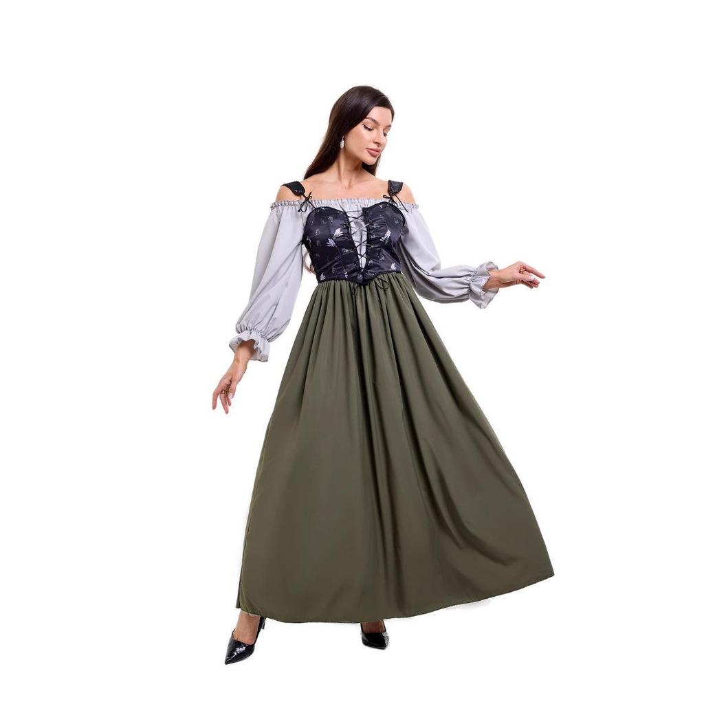 Evropský a americký retro renesanční šněrovací županový kostým