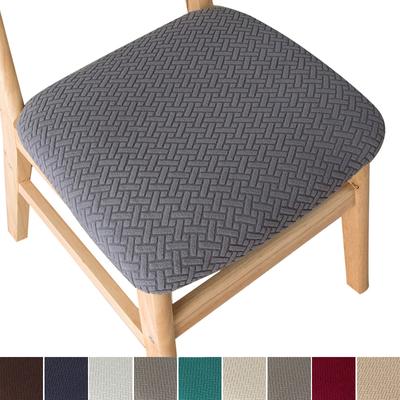 Elastic Chair Cover For Dining Room Kitchen Hotel Banquet Jacquard Spandex Chair Seat Cover Solid Waterproof Chair Cover