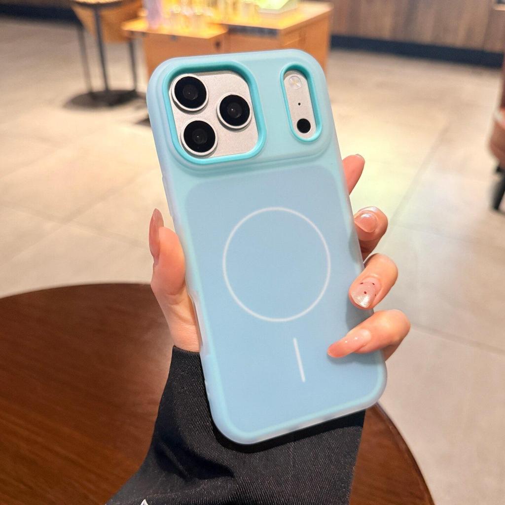 iPhone 17 PM Two-Color Magnetic Jelly Case for Apple 16ProMax