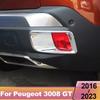 For Peugeot 3008 GT Hybrid 2016-   ABS Car Front Rear Fog Light Lamp Cover Trim Decoration Sticker Auto Accessories