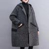 Large Size Women's Clothing Fat Sister Winter Loose Cocoon Hooded Coat Women's Long Velvet Thickened Coat