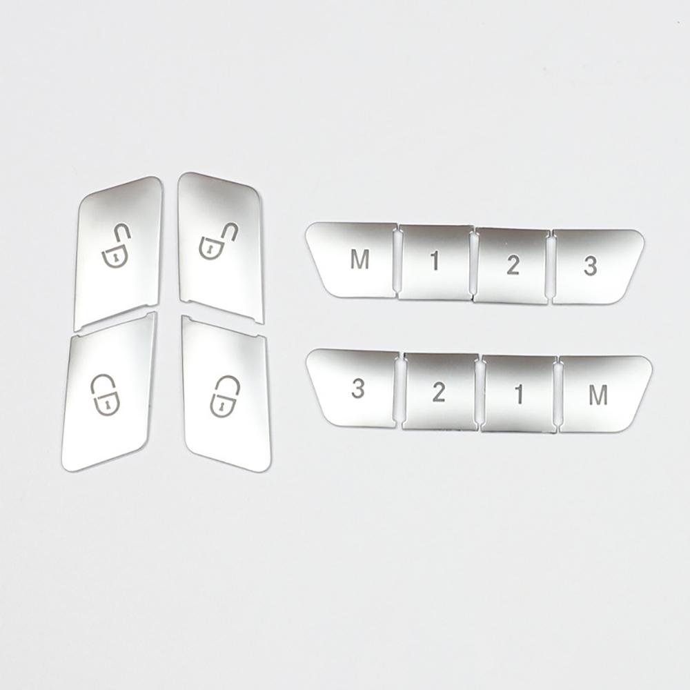 Panneau de Commande de Porte Siège Bouton Verrouillage Déverrouillage Cache Autocollants Décoratifs Pour Mercedes-Benz Ancienne Classe C E GLK GLE ML GL CLS