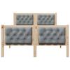 Bed Frame Light Grey 120 x 190 cm Solid Pine Wood