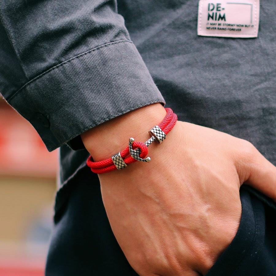 Noter New Rope Bracelet For Men Bilayer 4mm Milan Thread Wrap Braslet Vintage Silver Color Nautical Braclet Leisure Pulseira