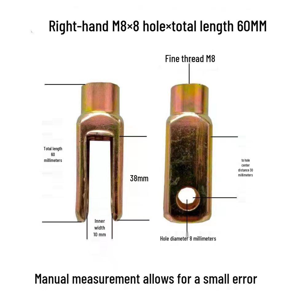 Galvanized Tractor Brake Pull Rod U-Shaped Forged Steel Fork with Forward and Reverse Thread