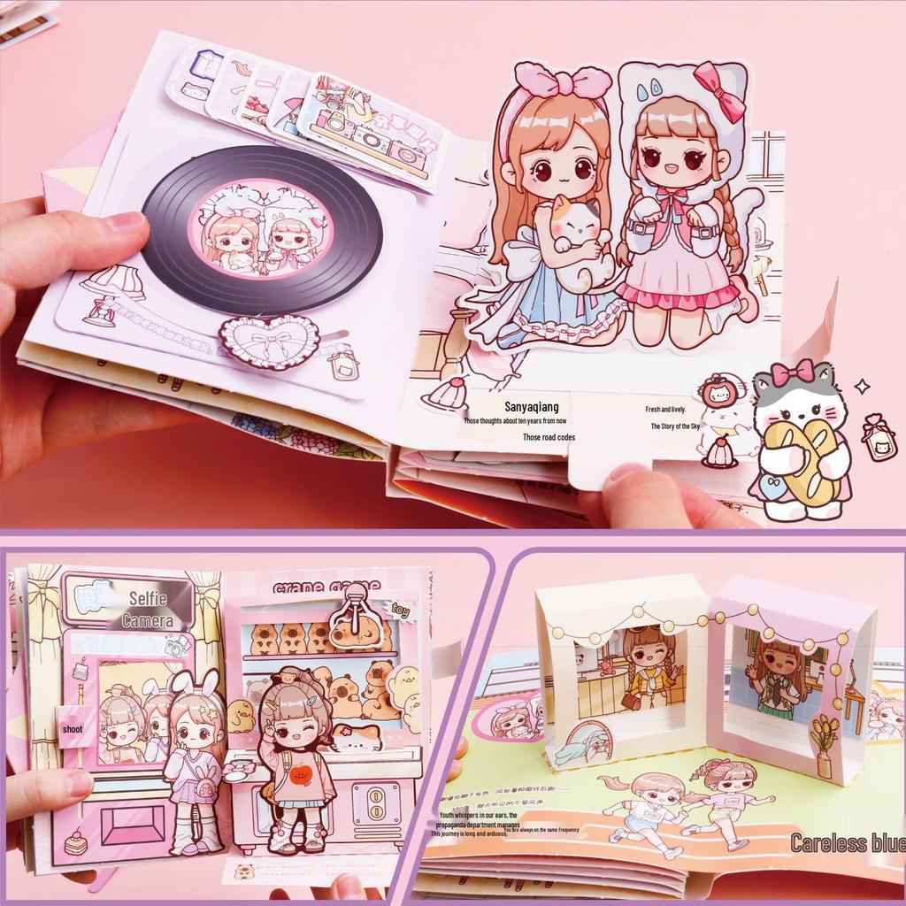 June 1st Children's Day Gift: 3D Advanced Magnetic Quiet Book for Girls with Stickers