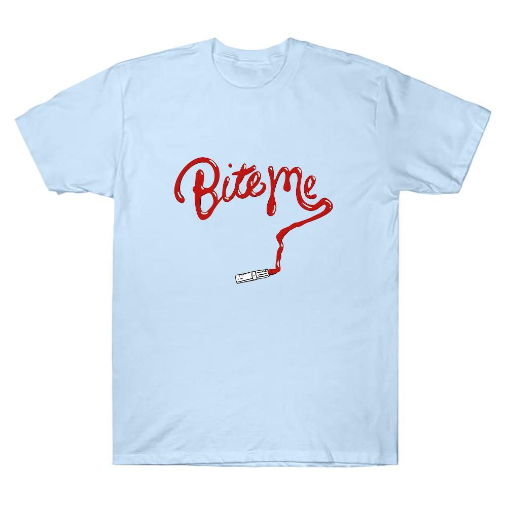 Bite Me Szminka Koszulka Reneé Rapp Modne Koszulki Graficzne Mężczyźni Kobiety Retro Bawełniane Góry Ubrania Streetwear