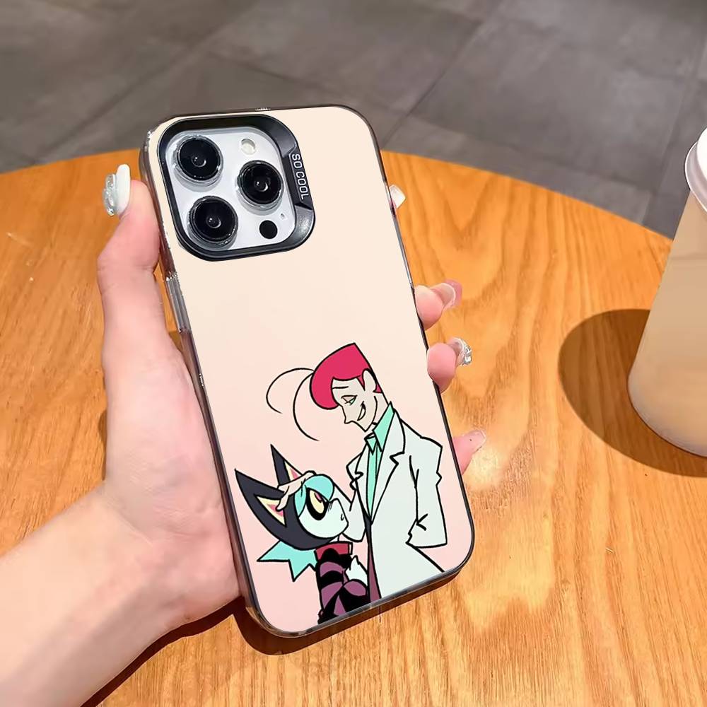 Y2K P-Psycho C-Cuties Phone Case For iPhone17,16,15,14,13,12,11,Pro,MAX Gray Matte Silicone Black Cover