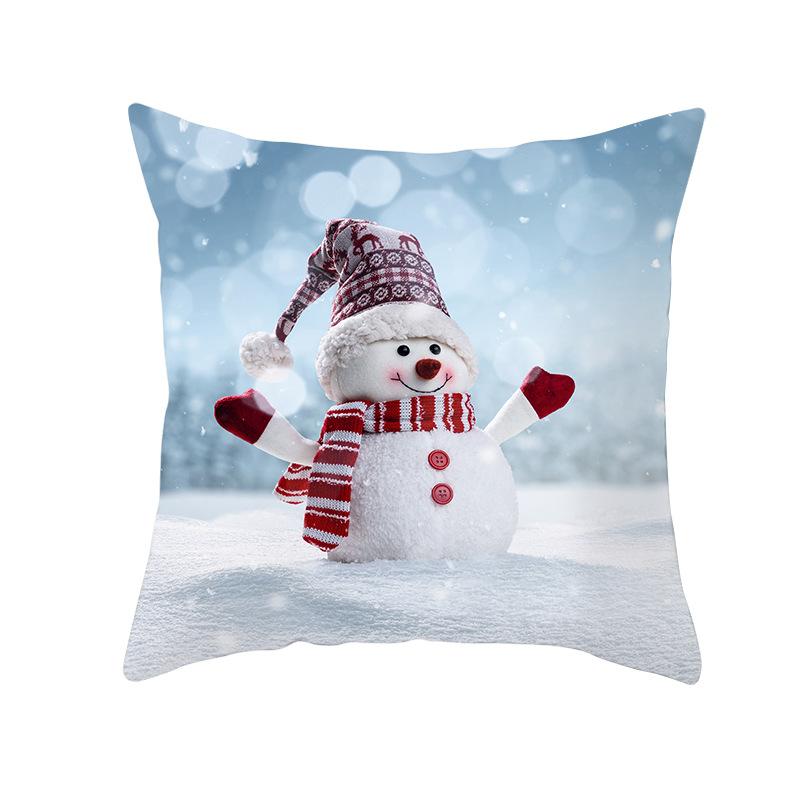 New Christmas Snowman Pillow Cover Festive Home Sofa Pillow Cover