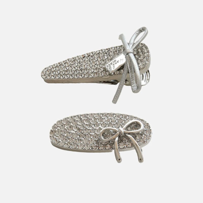 

J.Lauren Bling Cubic Silver Ribbon Hair Pin H01464 triangle